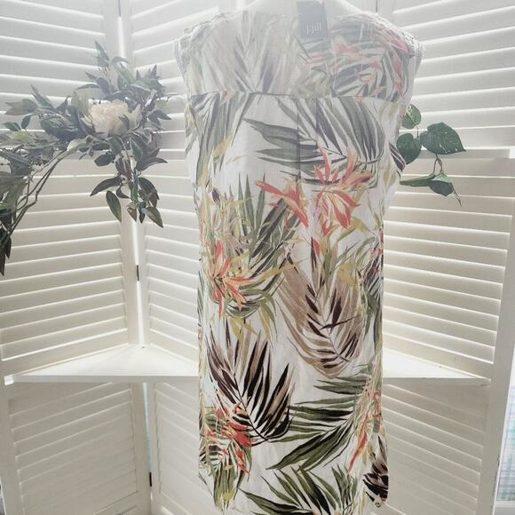 J.JILL NEW TROPICAL VNECK SLEEVELESS DRESS SIZE MEDP - Picture 4 of 8